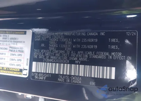 2025 Lexus Rx 350 Premium z USA, uszkodzony, nr VIN 2T2BAMCA3SC093828